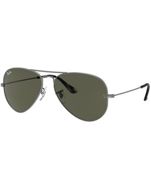 Ray-Ban Aviator Sonnenbrille Mit Grünen Gläsern Und Grauen Gläsern