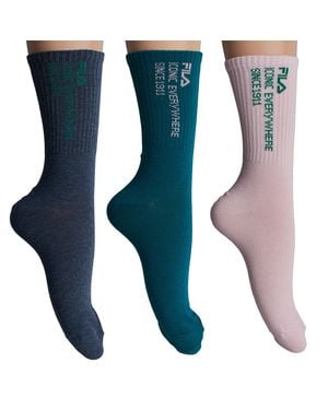 Fila 3Er-Pack Lange Baumwollsocken F3606 Für Damen - Blau