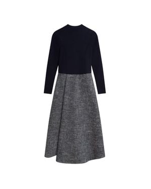 Ted Baker Abieb Polo Neck Strickoberteil Marineblaues Midikleid - Schwarz