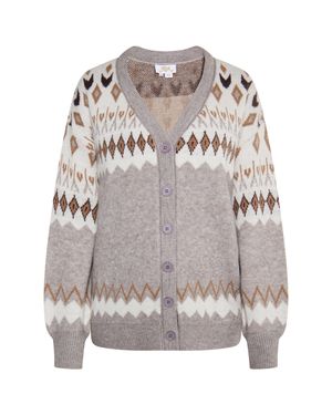 Usha Strickcardigan Damen Grau Mehrfarbig