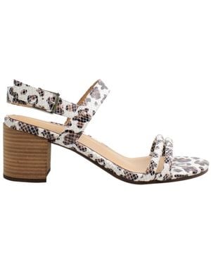 Vionic Paula Geprägte Leopard Damen Weiße/Braune Absatzsandalen - Mettallic