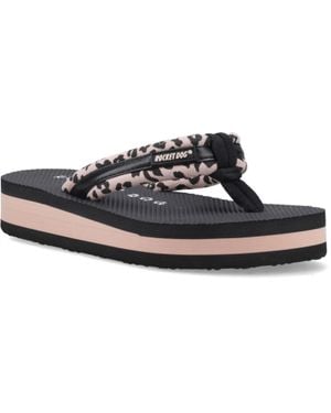 Rocket Dog Monica Leon Leopard Textile Damen Flip-Flops - Blau