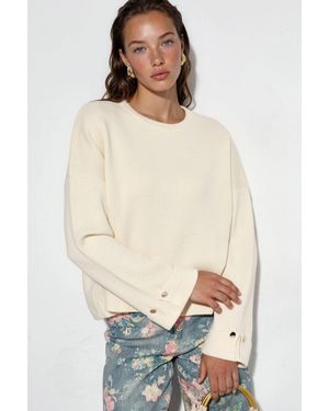 Hiccup Knopfdetaillierter Strickpullover - Weiß
