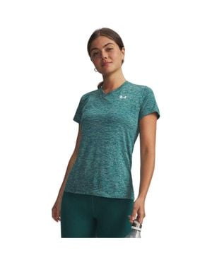 Under Armour T-Shirt Für Damen, V-Ausschnitt, Lose Passform - Grün