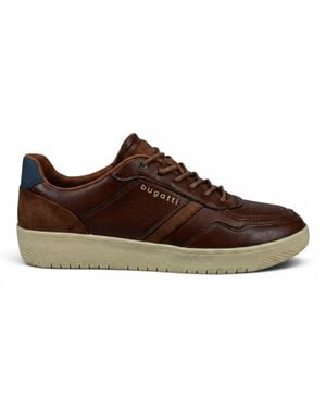 Bugatti Herren Braune Leder-Mode-Komfort-Trainerschuhe – Llopart