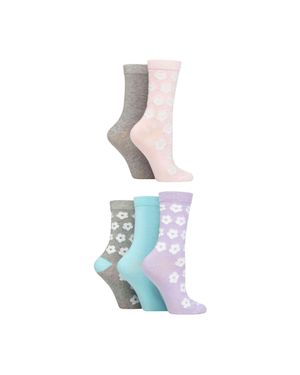 Wildfeet 5Er-Pack Damen Jacquard-Muster Socken - Blau