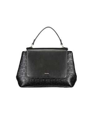 Calvin Klein Monogram-Satteltasche Aus Schwarzem Leder