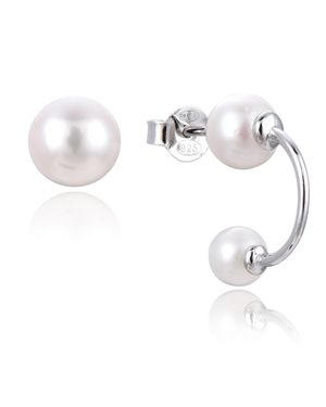 Gena Paris Gena.Paris 'Asymmetrische' Damen 925 Sterling Ohrringe - Weiß