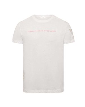 Replay "Label" T-Shirt Für Damen, Baumwolle - Weiß