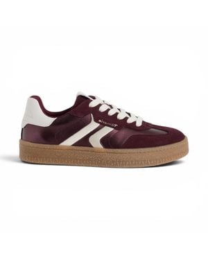 Tamaris Damen Bordeauxrote Leder-Sneakerschuhe – 23723-44 - Lila