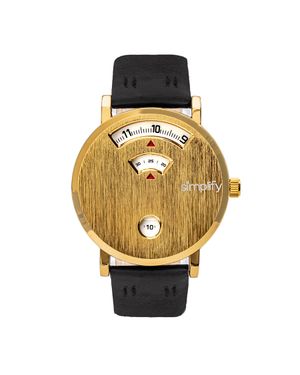 Simplify Die Lederbanduhr 7000 - Mettallic