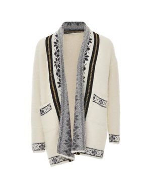 faina Strickjacke Damen Wollweiß