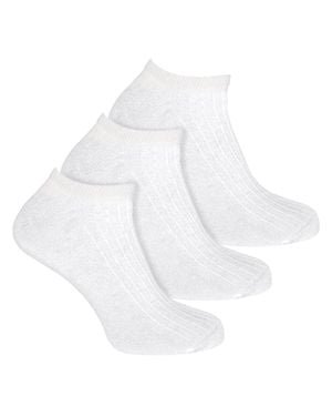 Sock Snob 3Er-Pack Damen 100% Baumwolle Trainingssocken - Weiß