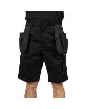 Caterpillar Essential Stretch Holster Polyester Herren Arbeits Shorts - Schwarz
