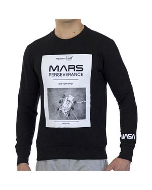 NASA Mars03S Herren Sweatshirt Mit Langen Ärmeln Und Rundem Kragen - Schwarz
