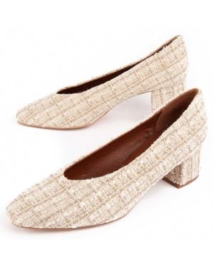 Montevita Beigefarbener Schuh Mit Absatz Von Nussia - Natur