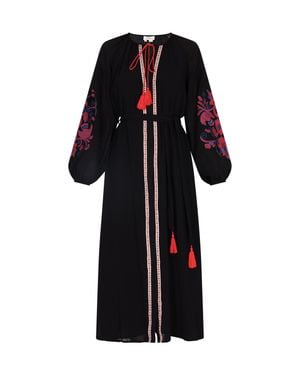 Usha Kleid Damen Schwarz/Rot
