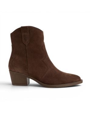 Tamaris Damen-Braune Wildleder-Cowboy-Wester-Knöchelstiefel – 25702-41