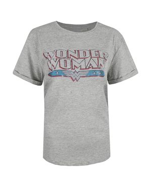 Dc Comics Wonder Retro Damen T-Shirt - Grau