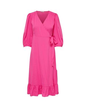 ONLY "Olivia" Wickelkleid Für Damen (Fuchsia Lila) - Pink
