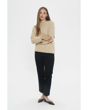 Saint Tropez Strickpullover Nushasz Strickpullover Gerade Passform - Natur