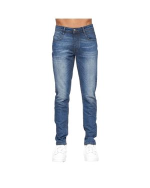 Crosshatch "Sheldons" Jeans Für Herren (Steinwaschen) - Blau
