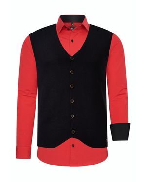 Rusty Neal Hemd Mit Weste 2-Teilig - Rot