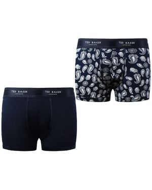 Ted Baker Claytt 2-Pack Herren Modal Trunks - Blau