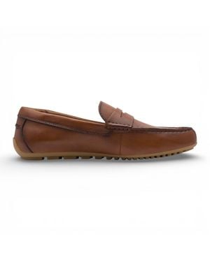 Tamaris Herren-Mokassins Aus Braunem Leder, Freizeitschuhe