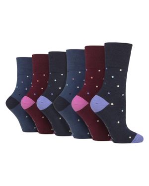Gentle Grip 6 Paar Damen Baumwollsocken - Blau