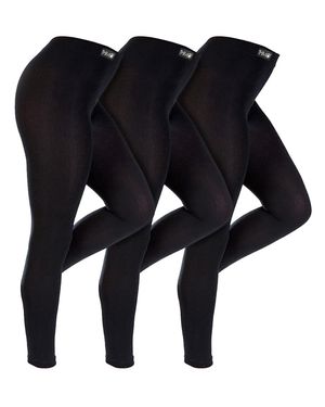 THMO 3 Paar Multipack Winter Leggings - Schwarz
