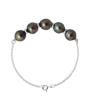 Ateliers Saint Germain Armband Mit 5 Echten Tahiti-Zuchtperlen Im Kreis Von 8–9 Mm - Mettallic