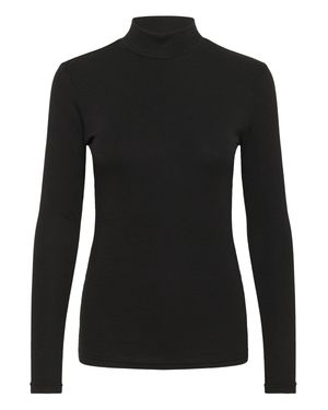 Kaffe Langarm-Shirt Kaiben Slim Fit - Schwarz