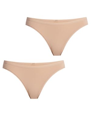 Q En Packung Mit 2 Damen-Micromodal-Thongs Q105 - Weiß