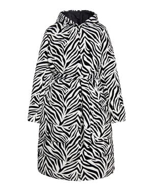 faina Langer Steppmantel Damen Weiss Zebra - Weiß