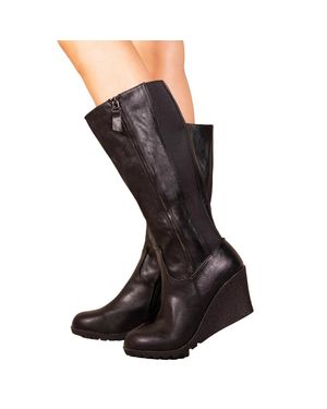 Where's That From Damen Wadenhohe Stiefel "Lara" Kunstleder - Schwarz