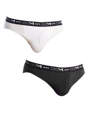 DIM 2Er-Pack Herren-Slips Cotton Streech - Schwarz