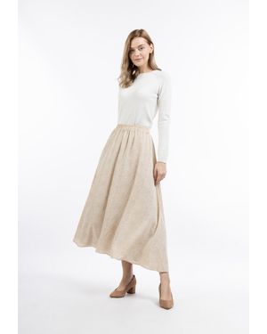 Dreimaster Maxirock Damen Hellbeige Weiss - Weiß