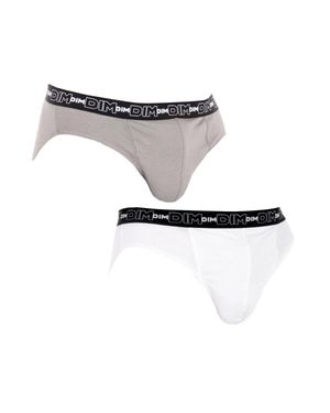 DIM Pack-2 Slips Baumwolle Streech Atmungsaktives Gewebe D06595 Mann - Weiß