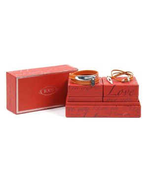 Tod's Lederarmband Mit Silberne Schloss - Rot