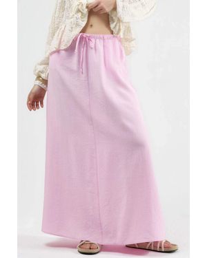 Busem Hoch Taillierter A-Linien-Maxirock - Pink
