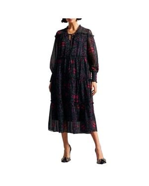 Ted Baker Midikleid Für Damen - Schwarz