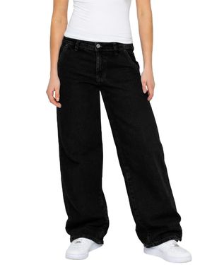 Enzo Damen Baggy Jeans - Schwarz