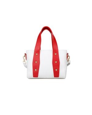 Giulia Monti Schultertasche Weiß Klassisch Rot
