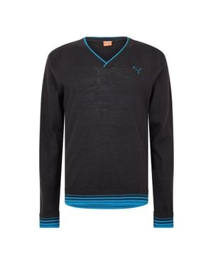 PUMA Pullover Top Für Herren, V-Ausschnitt - Schwarz