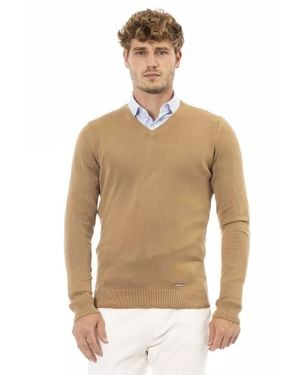 Baldinini V-Ausschnitt Strickpullover Kamel - Natur