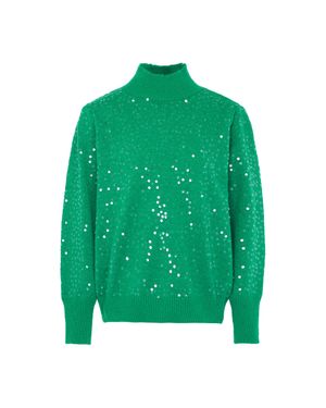 faina Strickpullover Mit Pailletten Damen - Grün