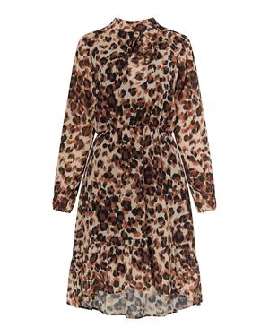 faina Kleid Mit Leo-Print Damen Löwe - Braun