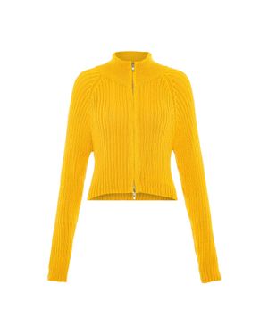 myMo Strickjacke Damen - Gelb