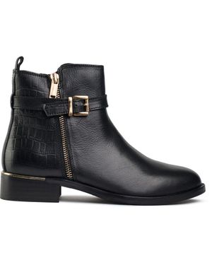 Sole Gada Zip & Buckle Stiefel - Schwarz
